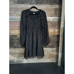 Old Navy Black Cocktail/Party Dress Silver Specs Woman Size L second hand